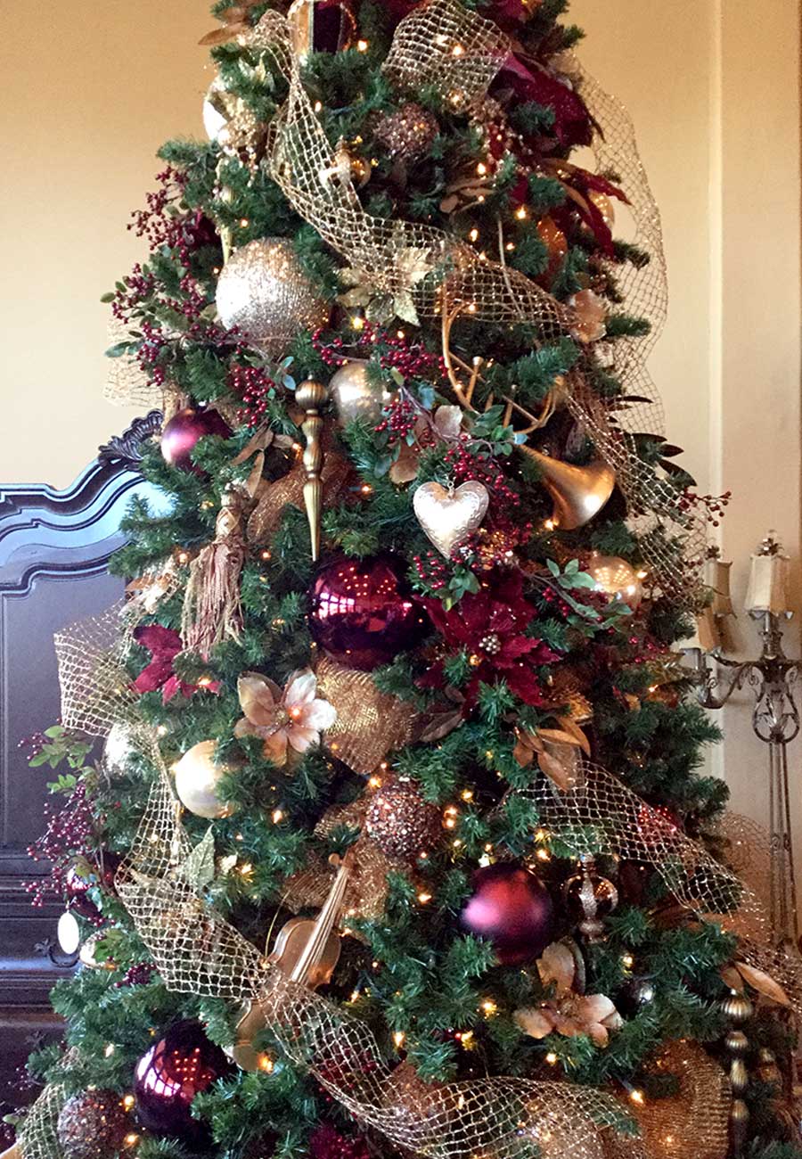 christmas trees with ornaments