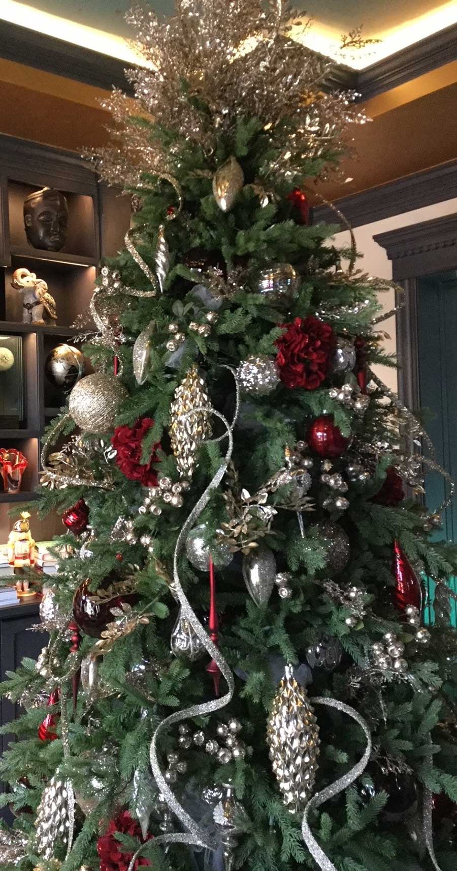 christmas trees with ornaments